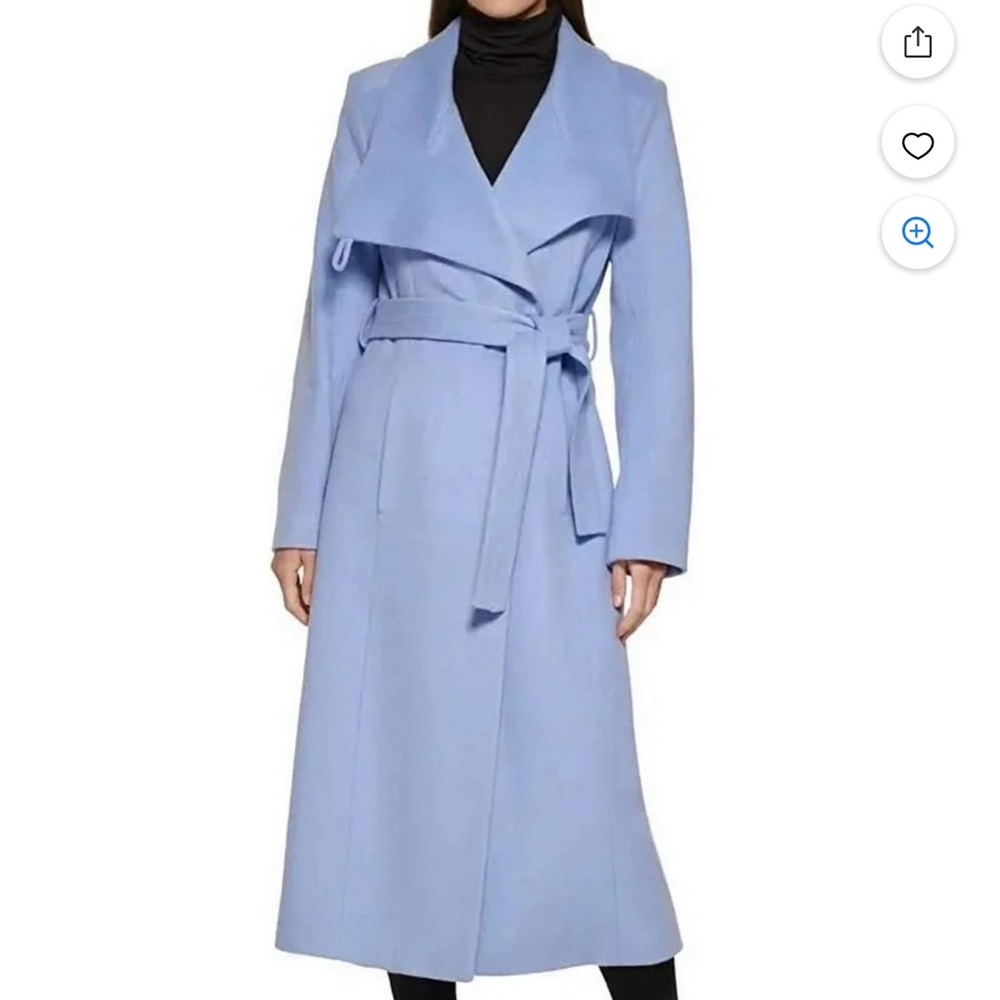 Kenneth Cole New York Women's Full Length Button Fencer Coat with belt